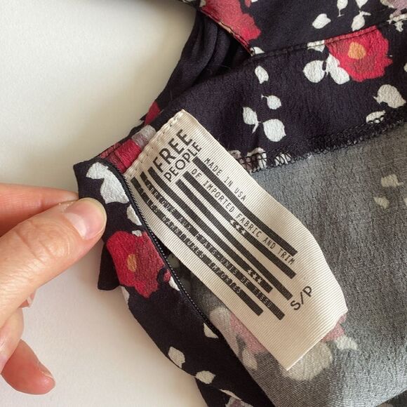 Free People Red & Black Qt Mini Dress Size Small - Picture 11 of 16